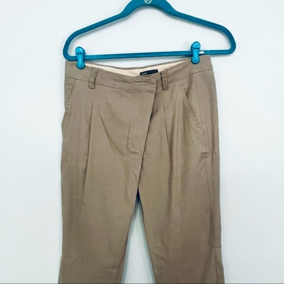 Vince Linen Khaki Straight Leg Professional Pants Size 4 - Picture 2 of 11